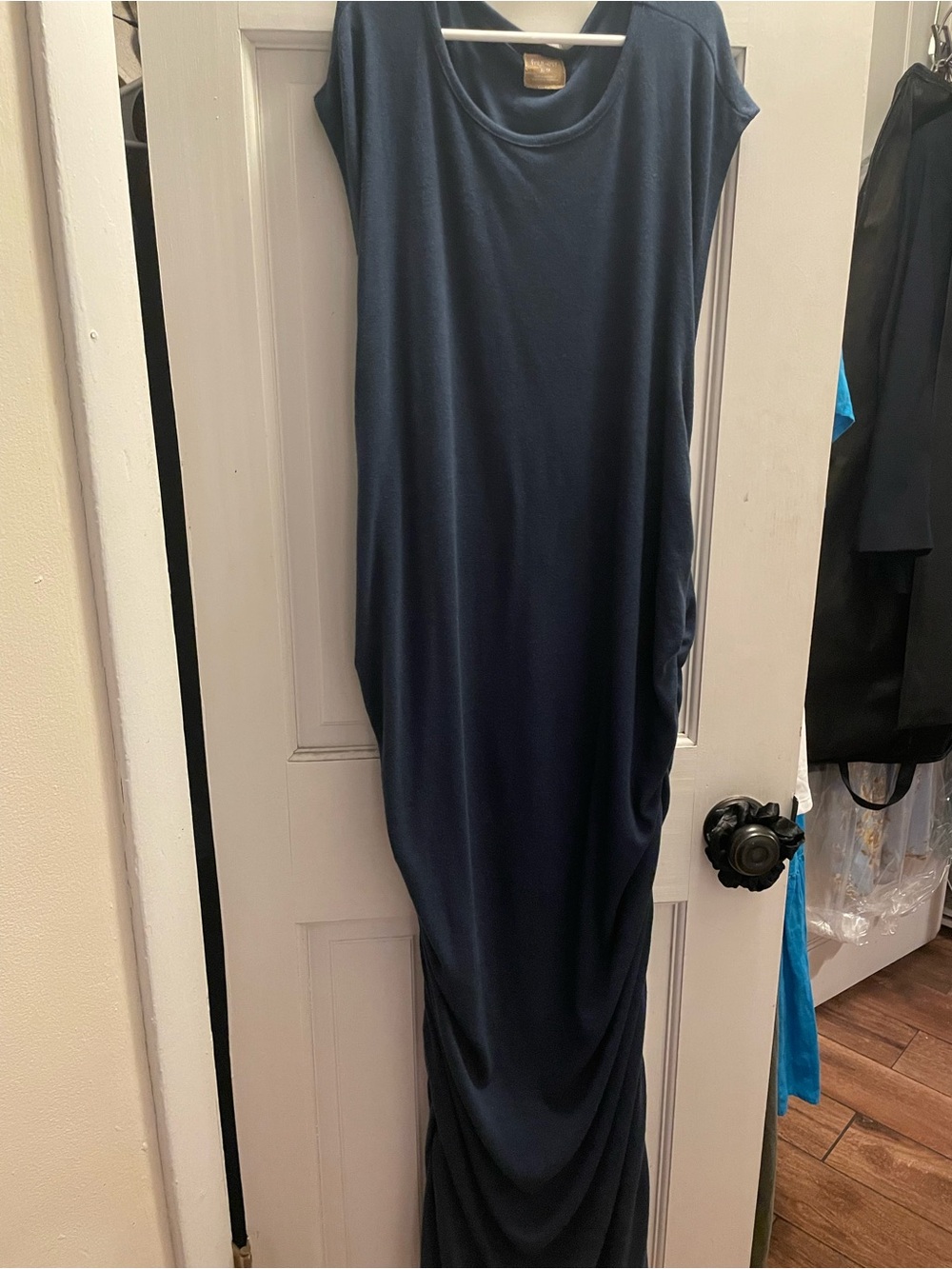 Free people Freest Navy Cap-Sleeve Maxi Dress, Soft T-shirt Material
